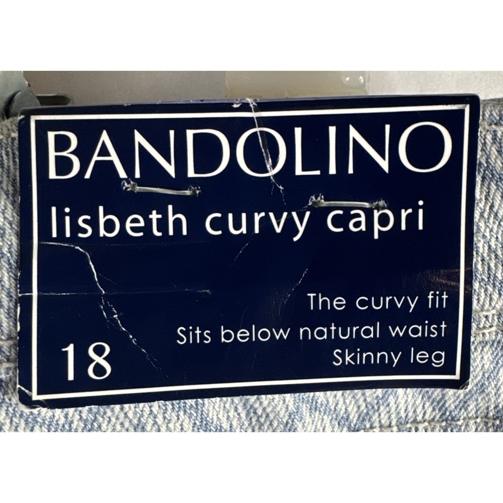 Bandolino Lisbeth Curvy Capri Super Luxe Denim Lisbon Pattern NWT Size 18 - Picture 3 of 7